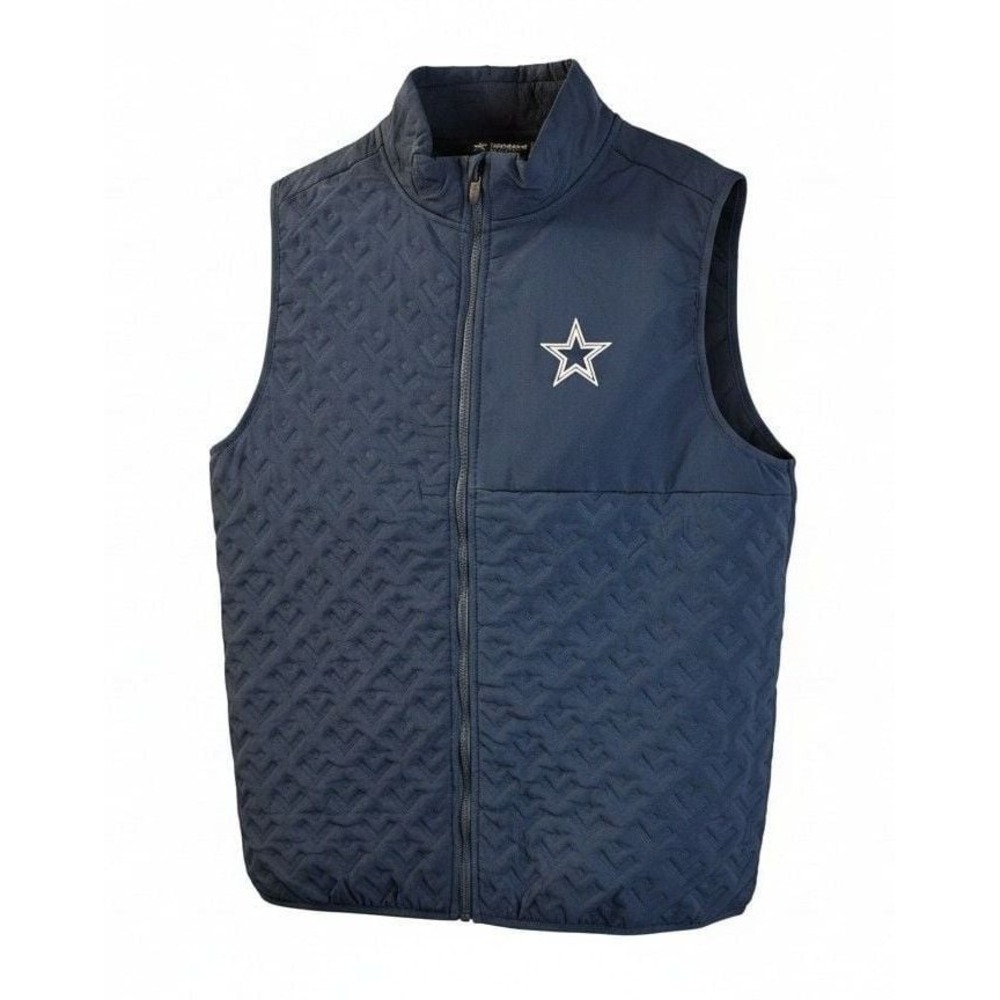 Dallas Cowboys Club Collection Navy Blue Quilted Full-Zip Vest Size Large